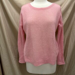 J. McLaughlin Pink Cashmere Openstitch Sweater